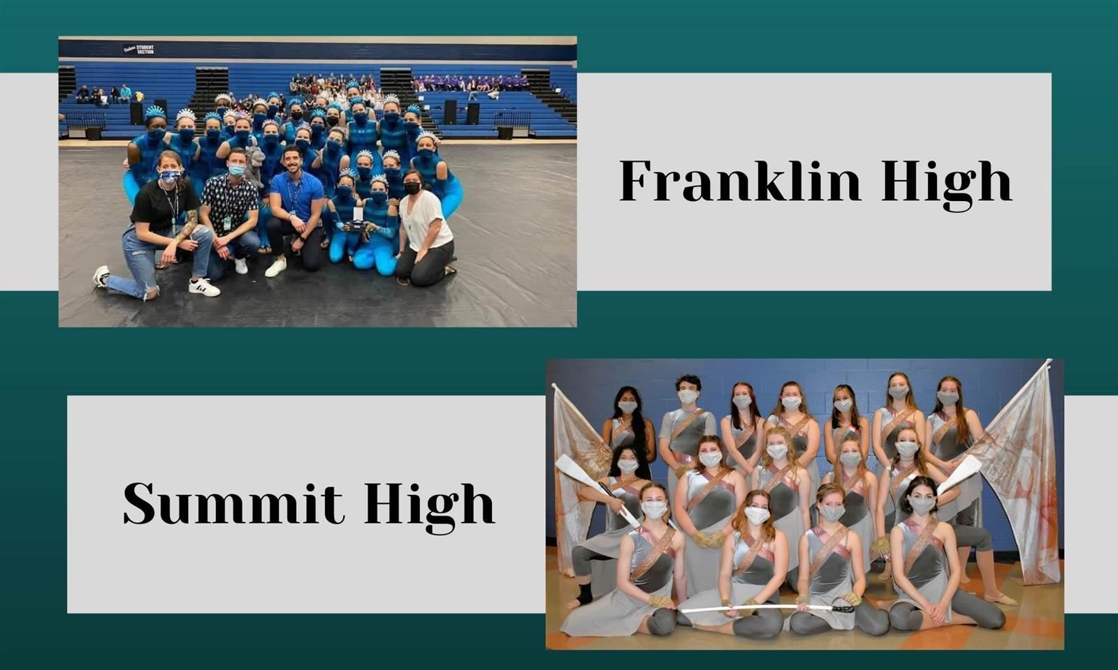Two winter guard teams 